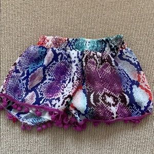 Zebra print shorts with lots or color worn once